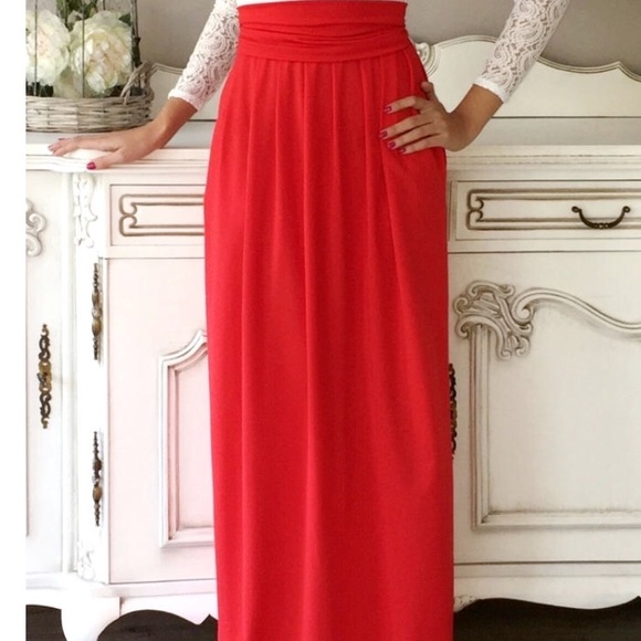 Forever 21 Dresses & Skirts - Red Flowing Maxi Skirt